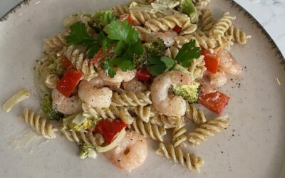 Pasta met garnalen en citroenroomsaus