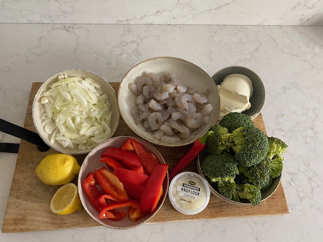 ingredienten garnalen citroenpasta