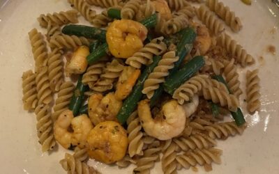 Pasta met gamba’s en basilicum